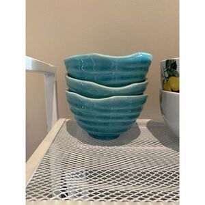 Ceramic Teal Bowls 3 Available